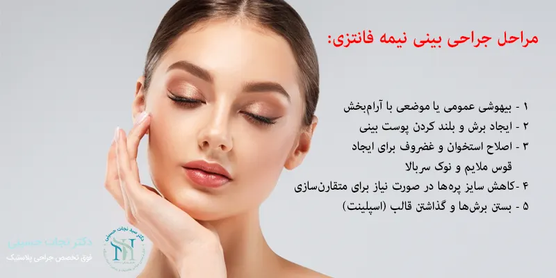 مراحل جراحی بینی نیمه فانتزی
